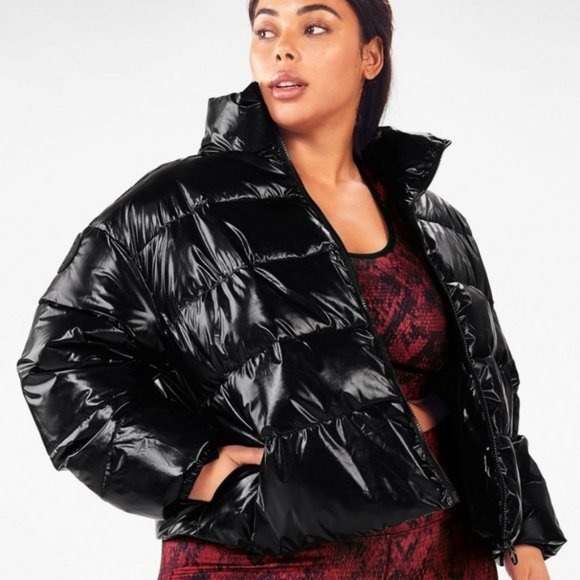 fabletics black puffer jacket